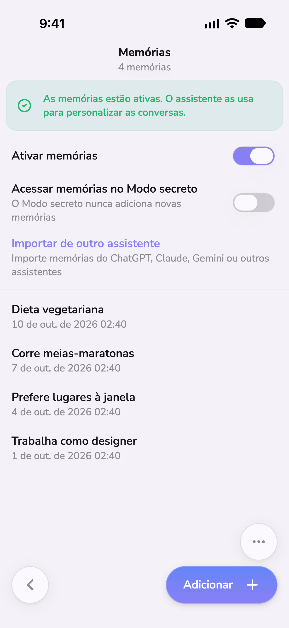 Definições de memória do Mono, com aquilo de que se lembra