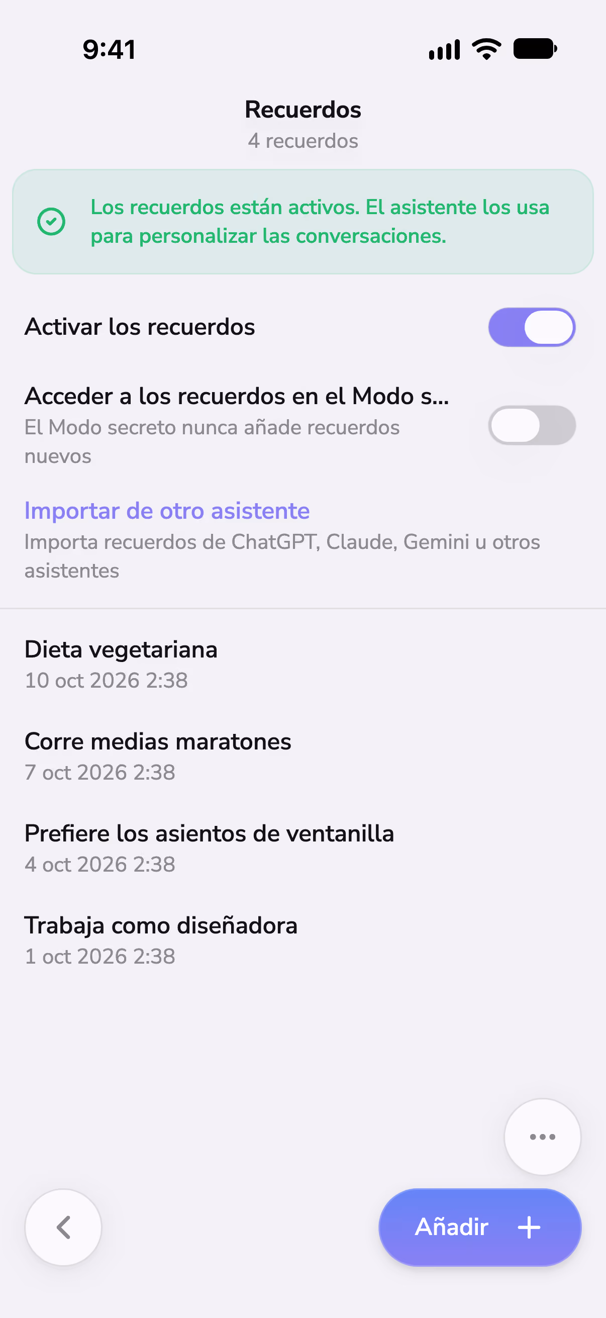 Ajustes de memoria de Mono, con lo que recuerda