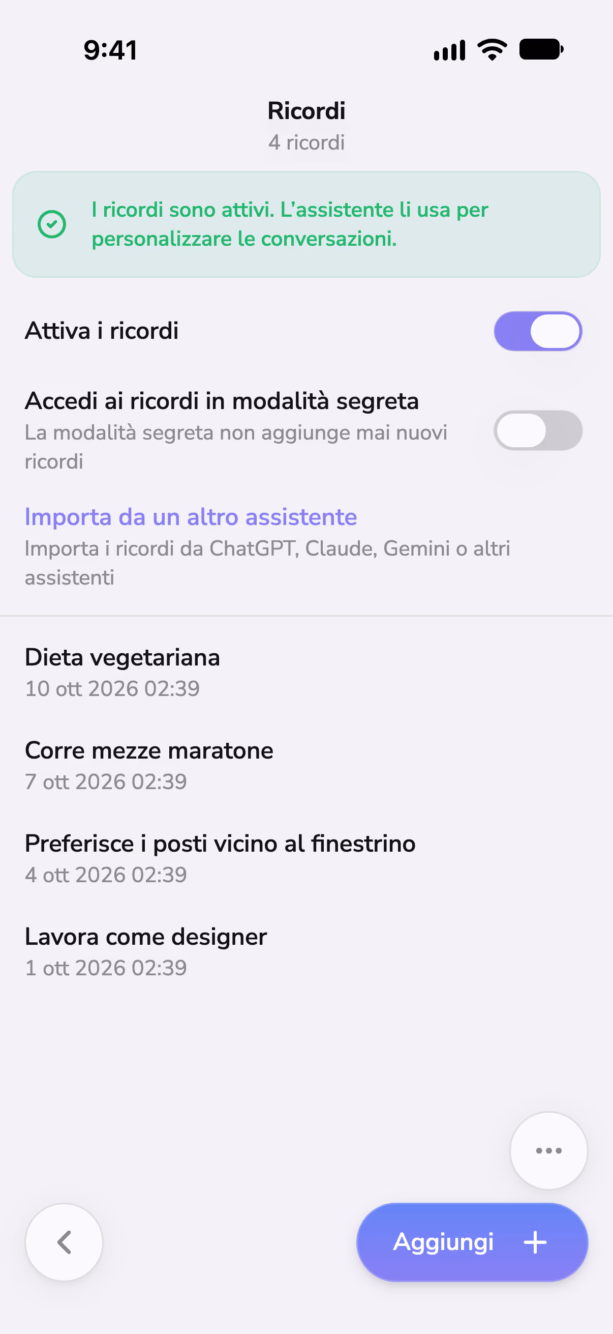 Impostazioni della memoria di Mono, con ciò che ricorda